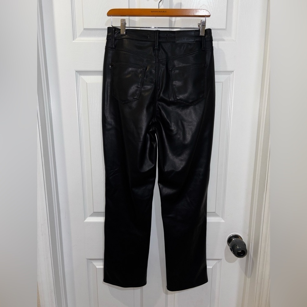 JUDY BLUE BLACK FAUX LEATHER TUMMY CONTROL HIGH RISE STRAIGHT SZ 26​​​​ - Picture 7 of 8